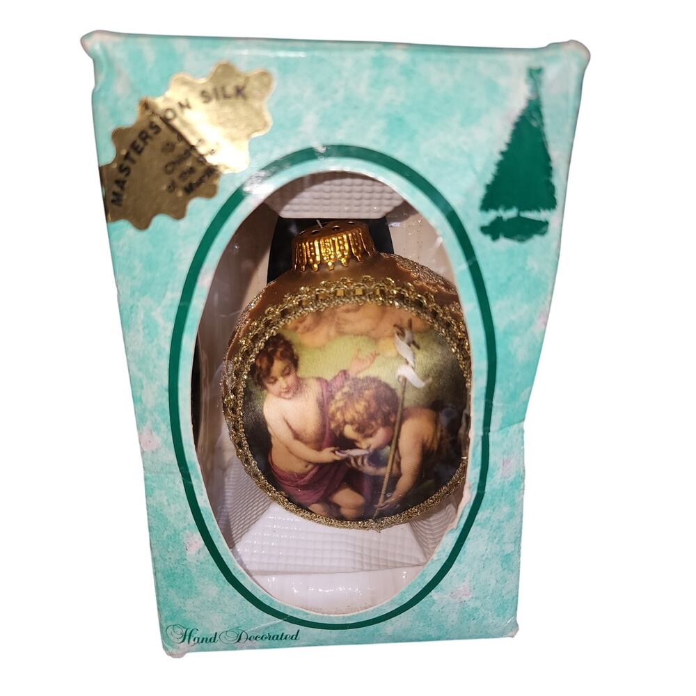 Masters on silk Christmas by Krebs Children of the Shell Murillo ornament box